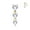 Gold IP, variant on Belly Button Ring Reverse Design with Three Prong Set Heart CZ Vertical Drop