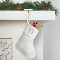 thumbnail image 6 of Lilixerw 7.08 inch Initial Monogram Christmas Stocking,White Personalized Christmas Stockings for Holiday Christmas Tree Ornament Fireplace Decor(D), 6 of 6