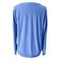 thumbnail image 5 of XIAOCHA Womens Sweatshrits Boat Neck Long Sleeve Loose Fit Sweatshirt Solid Color Casual Comfy Pullover Sport Top Daily Wear Blue, 5 of 5