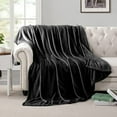 thumbnail image 2 of Manta polar negra Astarin para sofá y cama: ligera, suave, cálida y acogedora, ideal para otoño, invierno y primavera, 127 x 152 cm., 2 of 8
