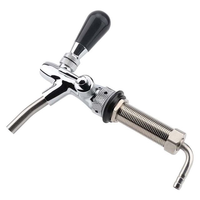 Grifo de cerveza de barril ajustable, cromado con vástago de 4 pulgadas, barril de cerveza casero