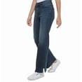 thumbnail image 3 of Calvin Klein Jeans High-Rise Flared Slit-Hem Jeans Women's 27 Sapphire, 3 of 4