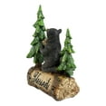 thumbnail image 2 of Blessed Rustic Western Black Bear Kneeling On Log by Pine Trees Praying Statue, 2 of 9