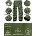 thumbnail image 3 of TRGPSG Men's Fleece Lined Camo Ripstop Hiking Pants Winter Outdoor Work Cargo Pants with 8 Pockets (No Belt)Armygreen,Size 42, 3 of 6