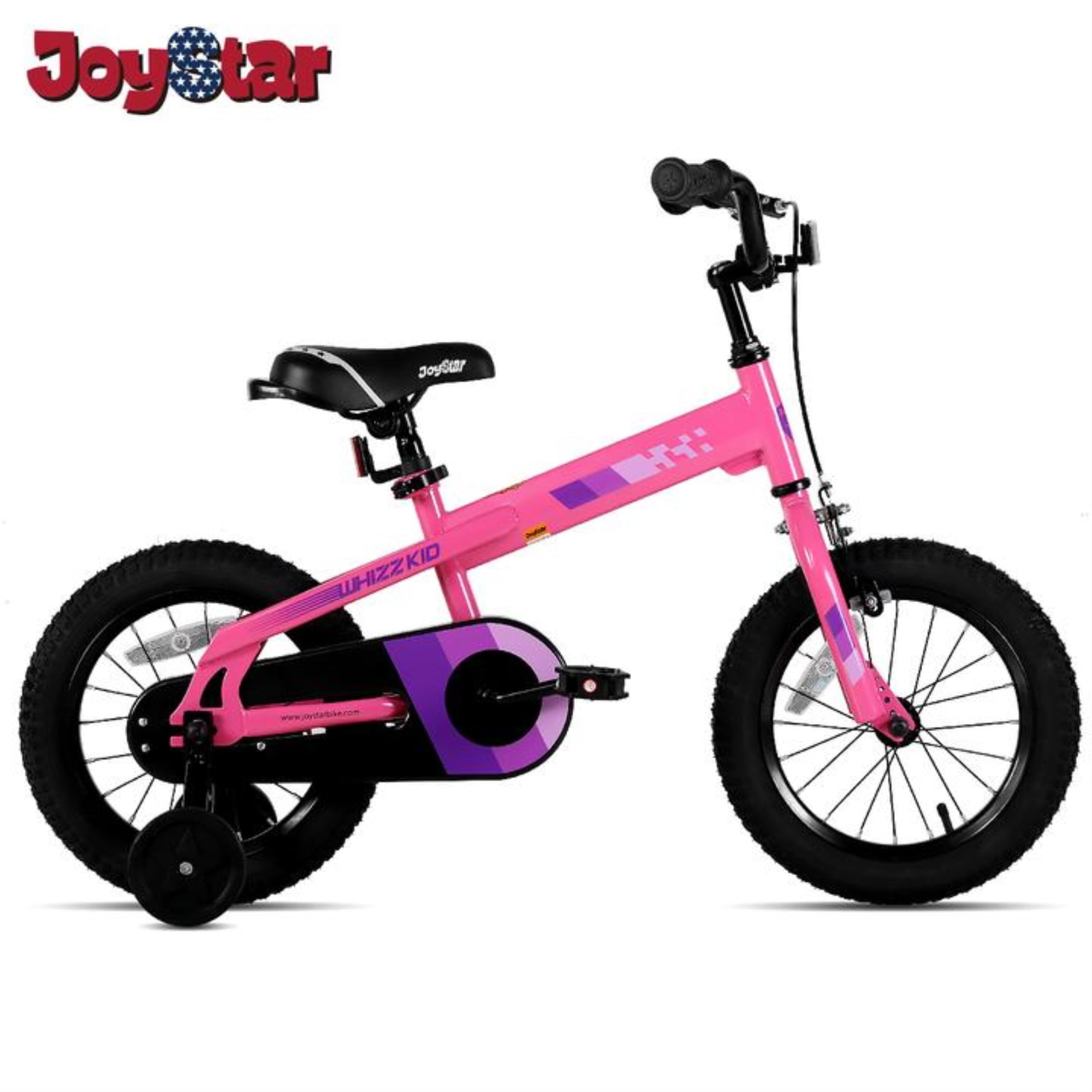 Blue and Pink 14 16 Inch Foldable Bike with Flash Training Wheels and Dual Handbrakes Outroad Folding Kids Bike for 3-8 Years Old Boys Girls Child Bicycle 