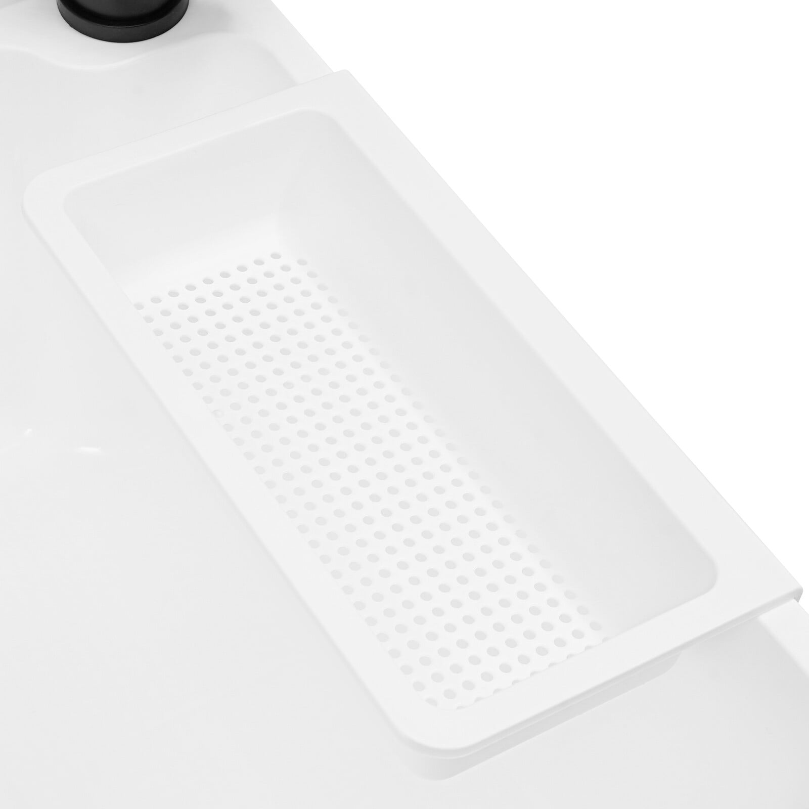 Plastic Wall-Mounted Utility Sink, Wall-Mounted Utility Tub with Hot&Cold Faucet 51*44.5*24cm for Laundry, Bathrooms, Sundry Rooms