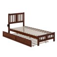thumbnail image 2 of AFI Tahoe Twin-XL Wood Platform Bed with Headboard Footboard & Twin-XL Trundle, Walnut, 2 of 7