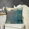 thumbnail image 2 of YINGXI  Blue and Orange Decorative Throw Pillow Covers Teal Vintage Abstract Messy Rust Painting Pillow Cases Turquoise Pillow Shams for Sofa Couch Bed Living Room Outdoor Home Décor 20x20in, 2 of 5