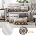 thumbnail image 6 of Pack of 2 Outdoor Pillow Covers 16x16 Inch Waterproof Hello Spring Throw Pillow Covers,Decorative Couch Pillow Shams Protectors Elagant Summer Floral Botanical Wooden Patio Pillowcases Cushion Covers, 6 of 8