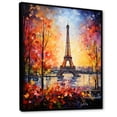 thumbnail image 2 of Designart "Autumn Views of Eiffel Tower in Paris" Cityscapes Framed Wall Art - Industrial Yellow Paris Hallway Framed Wall Art Decor, 2 of 6
