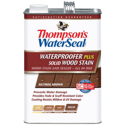 Thompson's Waterseal Waterproofing Stain, Solid, 1 Gal, Nutmeg Brown