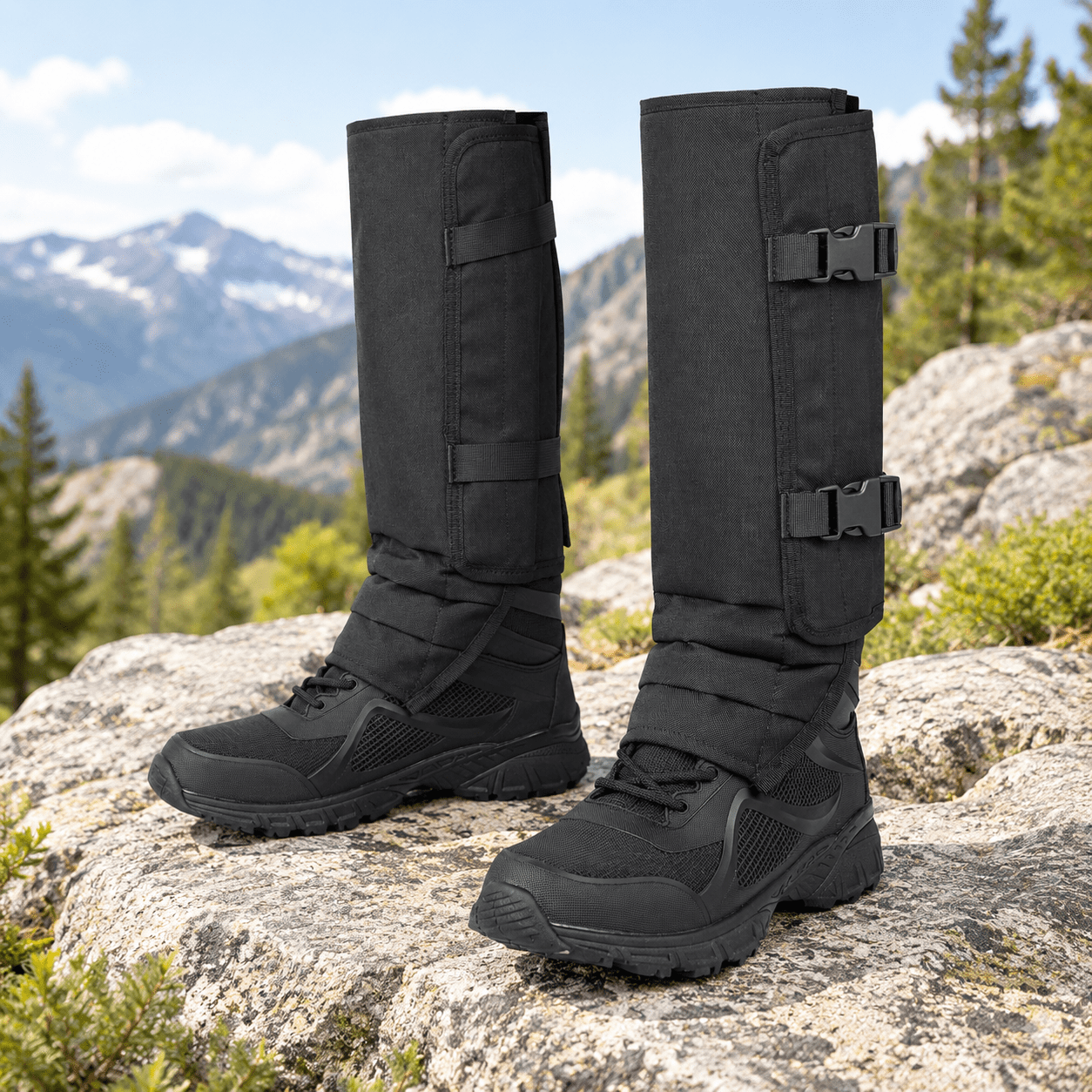 Black Snake Gaiters Waterproof Bite Protection Guards for Men and Women
