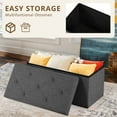 thumbnail image 6 of Aidoly 30 Inches Multi-functional Folding Storage Ottoman Bench Ottoman Storage Chest with Padded Seat for Bedroom, Living Room, Entryway Holds up to 660 lb, 6 of 8