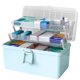 thumbnail image 2 of Caja de almacenamiento de píldoras Estuche de cosméticos para el hogar de gran capacidad de 3 capas Organizador de artículos diversos de plástico, estilo realzado, azul claro Advancent HA004344-08B, 2 of 7