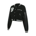 thumbnail image 4 of Gzhioc Women Loose Style Short Coat, Letters Embroidery Pattern Long Sleeve Jacket with Pocket, 4 of 9