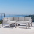 thumbnail image 2 of Noble House Cape Coral 4 Piece Outdoor Sofa Set in Silver, 2 of 8