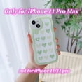thumbnail image 2 of Compatible with iPhone 11 Pro Max Case with Heart Design for Women Girls,Aesthetic Cute Wavy Soft Shockproof Cell Phone Cover for iPhone 11ProMax 6.5 Inch (Matcha Green), 2 of 7