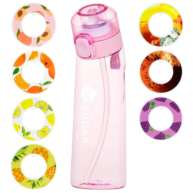 Botella De Agua FraganteBotella de agua fragante de 650 ml transparente con 1/7 vainas para viajes, escalada, senderismo
