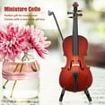 thumbnail image 3 of Miniature Cello5.5in Wooden Miniature Cello Instrument Model Musical Model Built for Professionals, 3 of 8