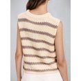 thumbnail image 3 of Women'S Europe and US Wind Loose Type Round Neck Halter Clip Striped Women'S Bottoming Shirt Sweater Khaki XL, 3 of 4