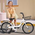 thumbnail image 3 of A20182 20 Inch Bike With Coaster Brake & V‑Brake, 1‑Speed Design, Chain Guard & Rear Rack, Lightweight Steel Frame Available In Pink, White, 3 of 14