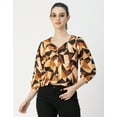 thumbnail image 2 of Moomaya Elegant Printed Sweetheart Neck Georgette Top - 3/4 Sleeves, Party Top, 2 of 9