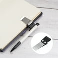 thumbnail image 4 of 50mm Inoxidable Acero Clip con PU Cuero Bolígrafo Lazo Portalápices Soporte para Cuaderno Diario Libreta, Plateado Negro Paquetes de 4, 4 of 5