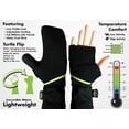 thumbnail image 2 of Turtle Gloves Lightweight Convertible Running Mittes for Spring/Fall, Black Yellow - S, 2 of 6