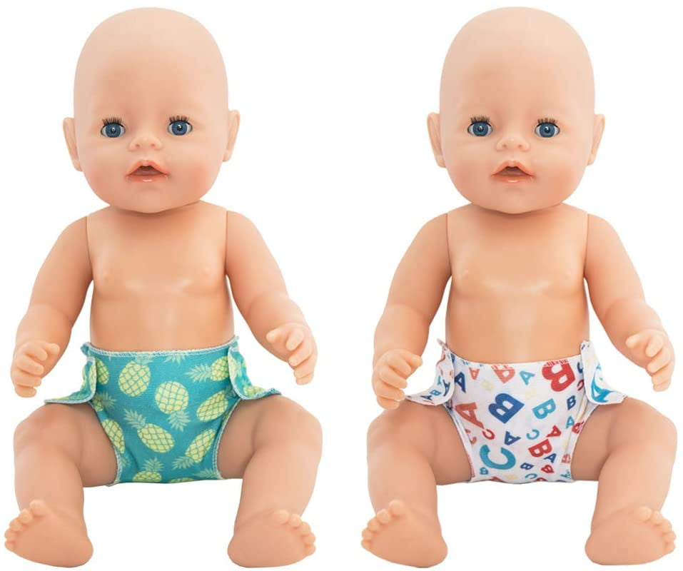 NUOBESTY 4pcs Doll Diapers Doll Underwear Clothes Newborn American 18 Inch Girl Dolls Accessories Birthday Gift Sleepover Slumber Party Random Color 