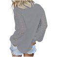 thumbnail image 6 of LYXSSBYX Womens Long Sleeve Dress Hot Sale Clearance Ladies Fashion Round Neck Lace Hollow Long Sleeve Casual Loose Top Pullover, 6 of 7