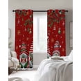 thumbnail image 2 of Red Gnomes Christmas Black Out Curtains 72 Inch Long, Light Blocking Drapes with Black Liner, Xmas Ball Gifts Snowflake Thermal Insulated Blackout Curtains for Bedroom Living Room 52"x72" 2 Panels, 2 of 8