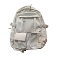 thumbnail image 1 of White Lightweight Nylon Backpack For Elementary And Middle School Students Multi Purpose Use With Internal Organizer Easy To Carry For Gym And Trips, 1 of 7