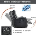 thumbnail image 4 of Power Lift Recliner Chair with Massage & Heat for Seniors, Heavy Duty Faux Leather, USB Charging Port, 155° Max Recline, Easy Assembly, Perfect for Living Room Comfort, 4 of 8