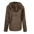 thumbnail image 5 of Sherpa Hoodies for Women Fall Winter Cozy Warm Lightweight Button Pullover Plain Hooded Fleece Sweater Fuzzy Tops (M, Brown), 5 of 7