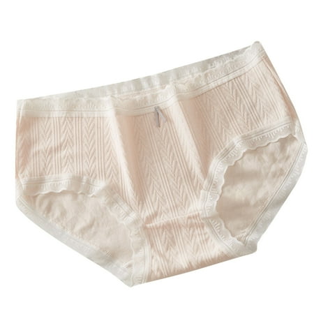 Kmdttou Clearance Under 10$!Women s Cream Pants Sweet Girl Underwear Cotton Skin Friendly Breathable Bag High Elasticity Mid Waist Underwear For (Available in Plus Size)