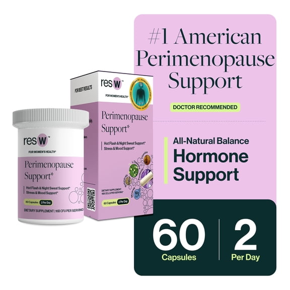 resbiotic resW Perimenopause Supplement for Hormone Balance and Mood Support, 60 Capsules