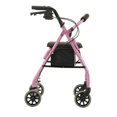 thumbnail image 5 of NOVA Medical Products GetGo Classic Rollator Walker, Rolling Walker for Height 5’4 - 6 inch, Seat Height is 22.25 inch, Classic Standard, Pink, 5 of 6