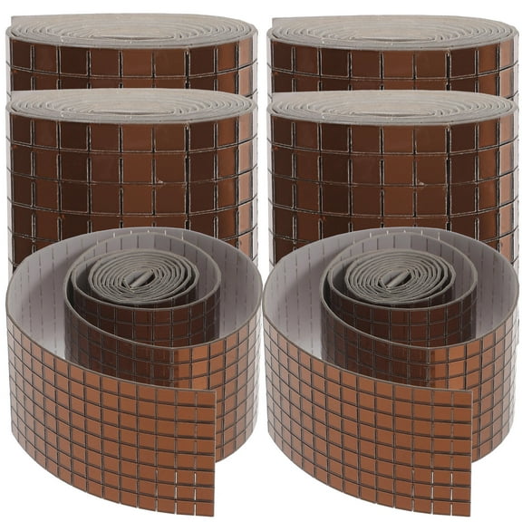 IBASETOY 6 Rolls Mosaic Sticker Glass Brown Self-adhesive Tile Decorative Strips for Ceiling Decor