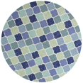 thumbnail image 1 of HomeRoots 354130 7 ft. 6 in. Round UV-Treated Polypropylene Blue Area Rug, 1 of 3