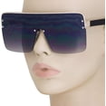 thumbnail image 4 of GFDYREE FLAWLESS EYEWEAR Oversized Flat Top Square VINTAGE RETRO SHIELD VISOR Style Aviator SUNGLASSES, Black Gradient, Oversized, 4 of 6