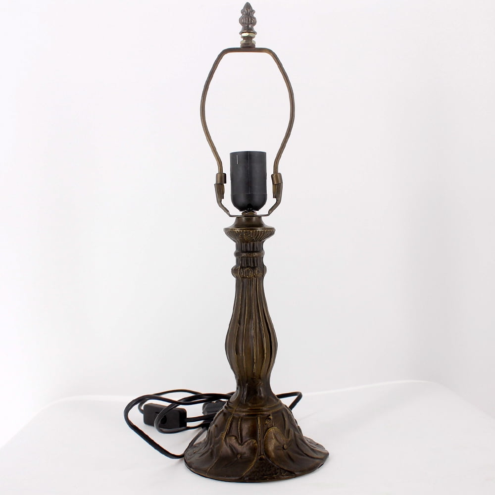 Tiffany Lamp Stained Glass Table Bedside Lamp Blue Purple Baroque Style Lavender Antique Reading Desk Light 18" Tall Living Room Bedroom Coffee Bar Library Memory Sympathy WERFACTORY LED Bulb Included