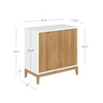 thumbnail image 4 of Nathan James Jasper Modern Sideboard, Kitchen Storage Cabinet with Fluted Doors, Accent Storage for Kitchen or Living Room, White/Warm Pine, 4 of 8