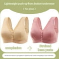 thumbnail image 2 of Jalioing 2 Pack Bras for Women Button Snaps Front Bralettes Nightwear Non Magnetic Breathable Bra, 2 of 4