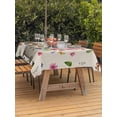 thumbnail image 3 of Outdoor Tablecloths with Umbrella Hole & Zipper, Pink Flowers Yak Tablecloth Rectangle 60x84 Inch, Spring Floral Butterflies Rustic Waterproof Table Cloth, Patio/Pool/Picnic Table Covers, 3 of 8