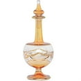thumbnail image 2 of Yellow and Gold Etched Small Egyptian Glass Perfume Bottle Made in Egypt, 2 of 3