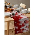 thumbnail image 3 of Red Christmas Table Runner Xmas Balls Snowflake Silver Pine Needles Tablerunners 13 x 72 Inch, Table Decorations Tabletop Scarf for Summer Gathering Holiday Farmhouse Kitchen Dining Decor, 3 of 6