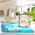 thumbnail image 5 of FREEAMG Absorbent Dishes Drainer/Rack Mat for Countertop Small Size 16 x 18 inch, Microfiber Dish Drying Pads Kitchen Counter Draining Pad Pink Flowers Spring and Flying Blue Butterfly, 5 of 7