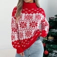thumbnail image 2 of Posijego Womens Christmas Sweaters Turtleneck Knit Tops Printed Pullover Causal Sweater Womens Clothes, 2 of 8