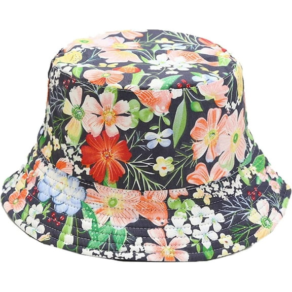 CoCopeaunts Men's Fisherman Hat Cotton Summer Fishing Bucket Hat for Women Outdoor Sun Protection Fashion Floral Basin Hat