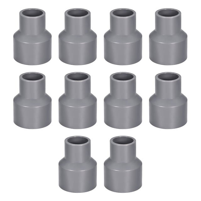 Unique Bargains PVC DWV Reducing Coupling Schedule 40 Gray 1/2-inch x 1-inch Socket 10Pcs